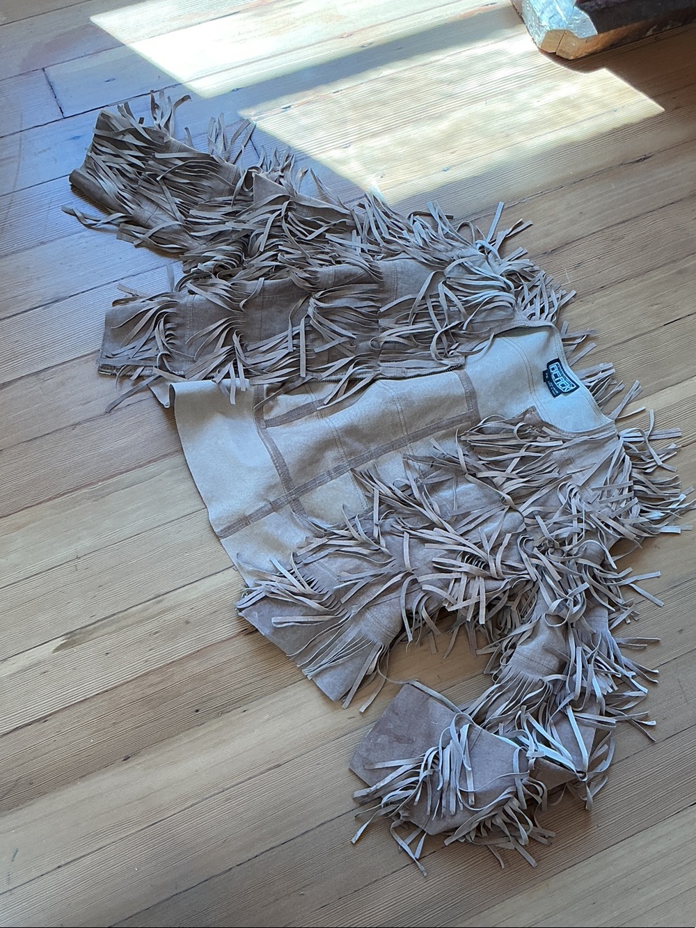 Fringed Suede Jacket - Natural, by Berer2 - Picture 5 of 10